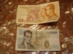 2 oude briefjes 1 van 50 frank 1 van 20 frank, Los biljet, Ophalen