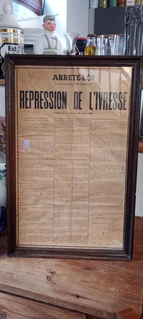 Brewery Beer Onderdrukking van dronkenschap, Verzamelen, Biermerken, Gebruikt, Reclamebord, Plaat of Schild, Overige merken, Ophalen of Verzenden