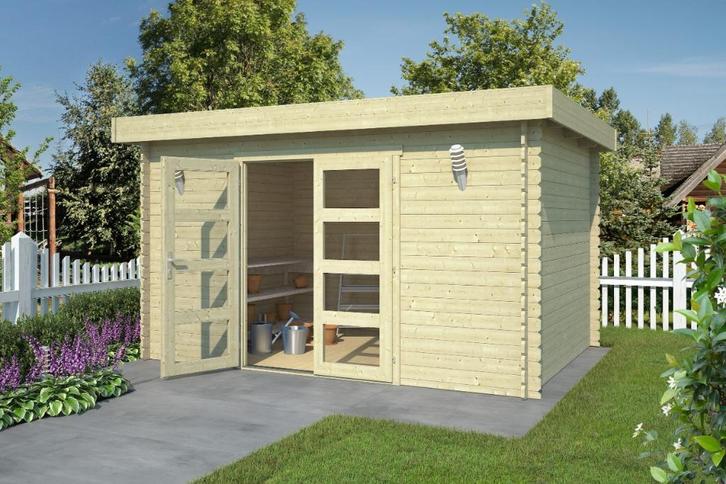 Blokhut Mikkel 380x275 Onbehandeld vuren, Hobby en Vrije tijd, Overige Hobby en Vrije tijd, Nieuw, Verzenden