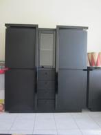 vtrine noir an bois avec bar, 100 à 150 cm, Avec tiroir(s), 25 à 50 cm, Autres essences de bois