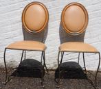 2 chaises design vintage, Metaal, Twee, Bruin, Zo goed als nieuw