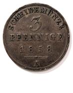 Munt Duitsland Schaumburg-Lippe 3 Pfennig 1858 A, Ophalen of Verzenden, Duitsland, Losse munt