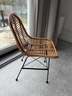 8 rotan stoelen met metalen frame, Huis en Inrichting, Ophalen, Gebruikt, Zwart, Vijf, Zes of meer stoelen