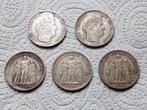Frankrijk lot van 5 zilveren munten van 5 frank, Postzegels en Munten, Ophalen of Verzenden, Frankrijk, Zilver