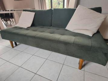 Zetelbed slaapbank ribstof donkergroen (200 cm beschikbaar voor biedingen