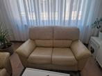 Set de 3 fauteuil en cuir couleur beige, Maison & Meubles, Canapés | Salons, Enlèvement, Utilisé