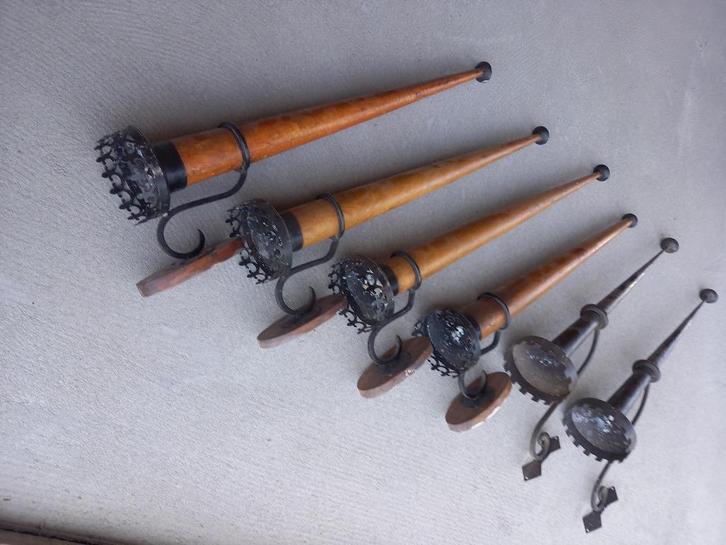 Muurkandelaars, Kandelaar, Fakkel, Huis en Inrichting, Woonaccessoires | Kandelaars en Kaarsen, Zo goed als nieuw, Kandelaar, 75 cm of meer