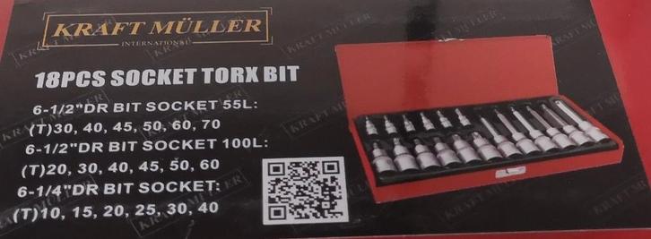 Set de 18 douilles KraftMüller, Autos : Divers, Outils de voiture, Neuf, Enlèvement