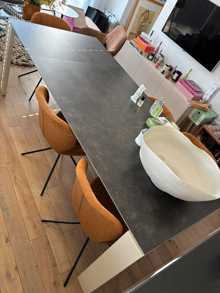 Uitschuifbare Passe-Partout tafel - ultrabestendig keramiek, Huis en Inrichting, Tafels | Eettafels, Ophalen