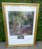 kader in glas : tuintafereel, Antiek en Kunst, Kunst | Tekeningen en Fotografie, Ophalen of Verzenden