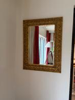 Antiek (barok/rococo) ogende spiegel met goudkleurig frame, Antiek en Kunst, Ophalen, Rechthoekig, 50 tot 100 cm, Minder dan 100 cm