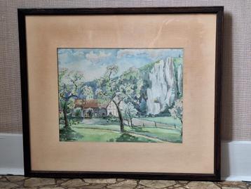 Schilderij / Aquarel Landschap, Enlèvement