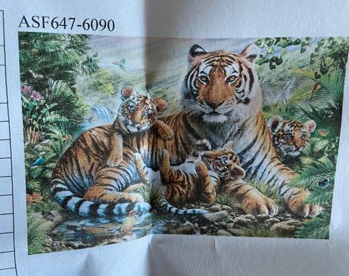 Diamond painting tijgers, Hobby en Vrije tijd, Borduren en Borduurmachines, Zo goed als nieuw, Ophalen of Verzenden