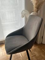 6 chaises pivotantes velvet gris souris avec piétement metal, Huis en Inrichting, Stoelen, Vijf, Zes of meer stoelen, Grijs, Gebruikt
