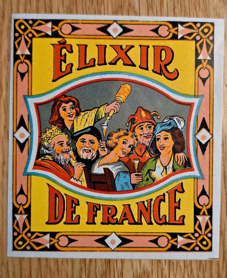 Elixir de France Etiket uit de oudheid - Label 136, Verzamelen, Biermerken, Overige typen, Ophalen of Verzenden