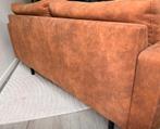 Zetel - Cognac, Huis en Inrichting, Ophalen, Lederlook, 150 tot 200 cm, Driepersoons