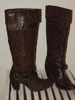 Volledig lederen laarzen - 41 - zeer goede staat, Kleding | Dames, Hoge laarzen, Bruin, --, Ophalen of Verzenden