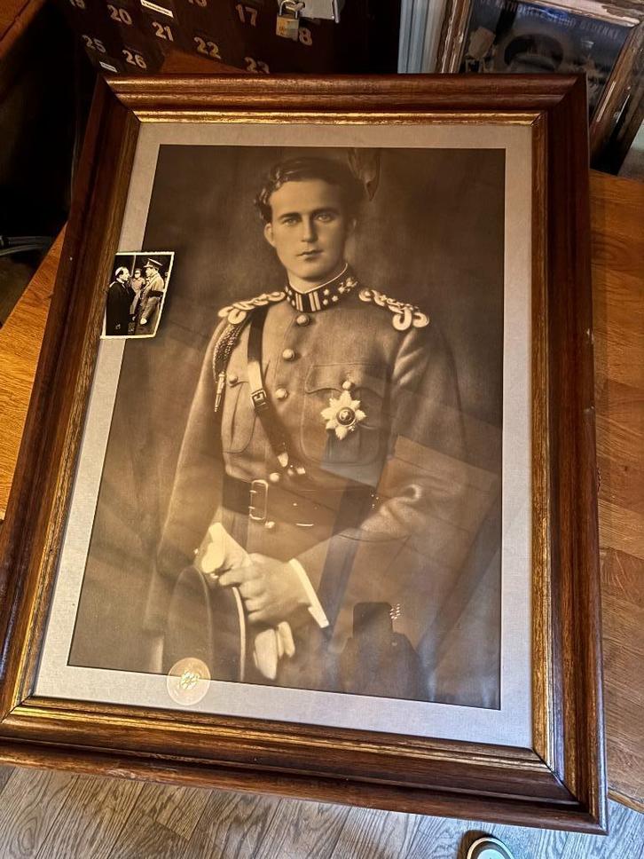 Prachtige kader Koning Leopold 3 + foto, Verzamelen, Koningshuis en Royalty, Gebruikt, Kaart, Foto of Prent, Ophalen
