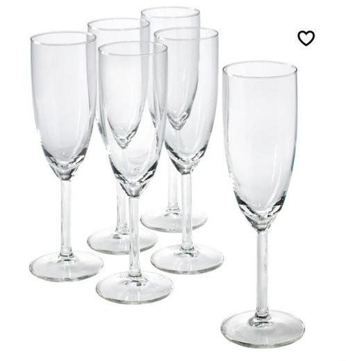 Bijna nieuwe champagnefluiten, nog in de gouden doos, Verzamelen, Glas en Drinkglazen, Zo goed als nieuw, Ophalen