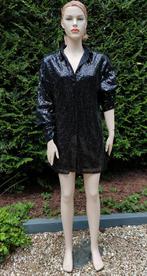 Feestelijke Glitter blouse jurk Copperose S/M, Zwart, Ophalen of Verzenden, Maat 36 (S), Boven de knie