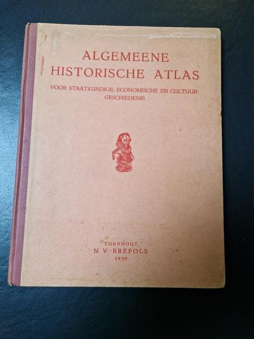 Vintage algemeene historische atlas Brepols1939, Livres, Atlas & Cartes géographiques, Utilisé, Autres atlas, Monde, 1800 à 2000