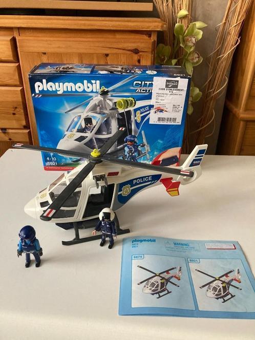 Playmobil 6874 hélicoptère de police avec projecteur, Kinderen en Baby's, Speelgoed | Playmobil, Gebruikt, Ophalen