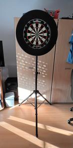 Dartbord + verstelbare staander + dartpijlen + flights, Ophalen, Gebruikt, Dartbord, Soft tip