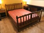 Tweepersoonsbed van 1,40 m massief hout, Huis en Inrichting, Slaapkamer | Bedden, Ophalen, Gebruikt, Tweepersoons, 140 cm