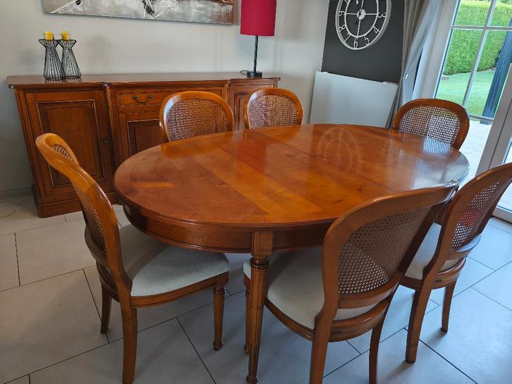 Salle à manger et Buffet  en merisier "GRANGE", Huis en Inrichting, Complete eetkamers, Gebruikt, 4 tot 6 stoelen, Ophalen