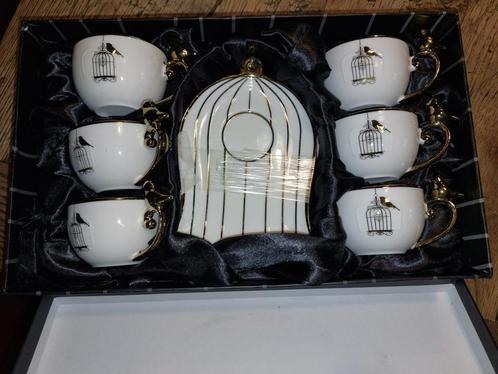 oud porseleinen mokka serviesje, jaren 1980, Antiek en Kunst, Curiosa en Brocante, Ophalen of Verzenden