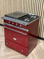 Luxe Lacanche fornuis Gas 70cm Rood Griotte Blinkend Chroom, 60 cm of meer, 3 kookzones of minder, Zo goed als nieuw, Energieklasse A of zuiniger