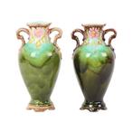 Franse Art Nouveau Barbotine Majolica Vaasjes Antiek Aardewe, Ophalen of Verzenden