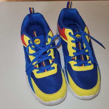 Prachtige Lidl sneakers blauw geel fluo nieuw 40 Prijs 50€  beschikbaar voor biedingen