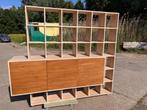 Open rek/dressoir - Roomdivider - B 2m27 x H 1m96 x D 30-50, Ophalen, Zo goed als nieuw, Eikenhout, 150 tot 200 cm