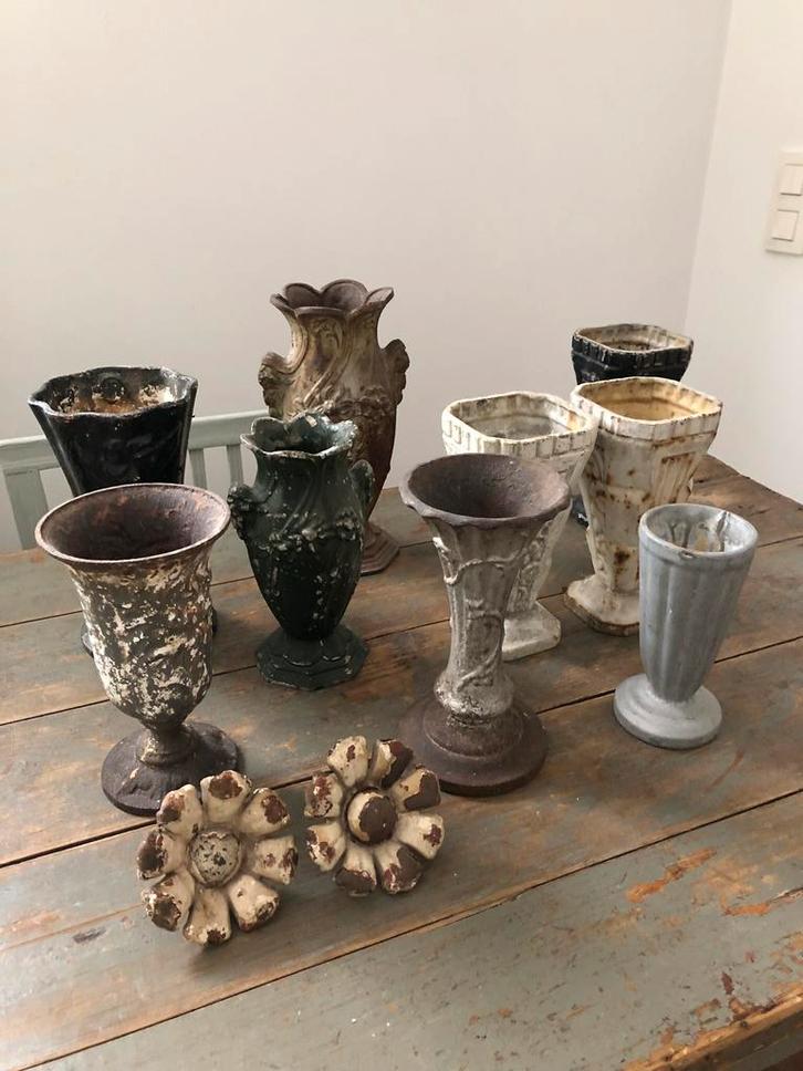 ANTIEKE FRANSE IJZEREN TUINVAZEN TERRAS PLANTEN, Tuin en Terras, Tuinvazen, Ophalen of Verzenden