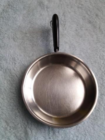 poêle 2 pièces pas pour induction en acier inoxydable, Enlèvement ou Envoi, Utilisé, Inox, Poêle à frire ou Sauteuse