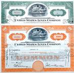 2X United States Lines uit 1950 & 1952, Timbres & Monnaies, Actions & Titres, Enlèvement ou Envoi, 1950 à 1970, Certificat d'action