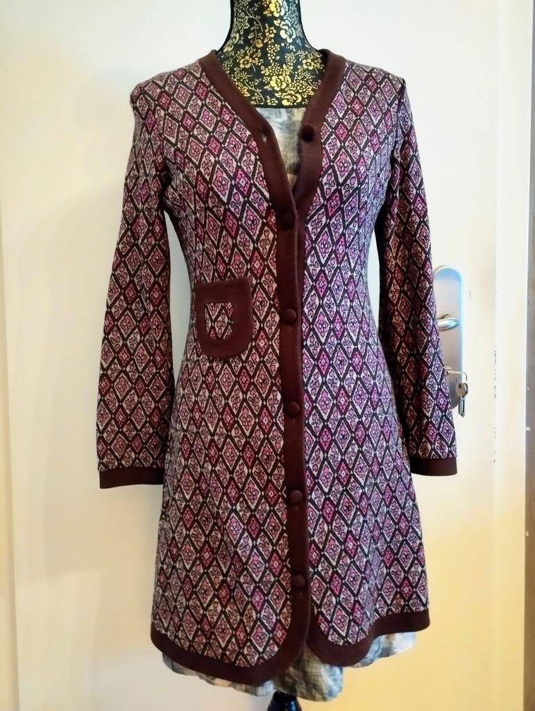 Long gilet tons bordeaux taille 38/40, Ophalen, Zo goed als nieuw