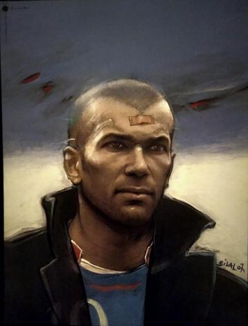 Zidane van Enki Bilal. Gesigneerd bord. beschikbaar voor biedingen