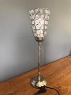 Metaal en kristallen vloerlamp, Huis en Inrichting, Ophalen, Gebruikt, Metaal, Minder dan 50 cm