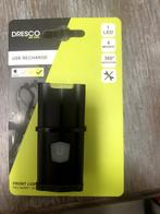 Voorlicht oplaadbaar via USB Dresco, VELO - NIEUW, Fietsen en Brommers, Fietsaccessoires | Fietsverlichting, Voorlicht, Overig