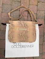 Clio Goldbrenner leren schoudertas, Handtassen en Accessoires, Tassen | Damestassen, Beige, Schoudertasje, Zo goed als nieuw