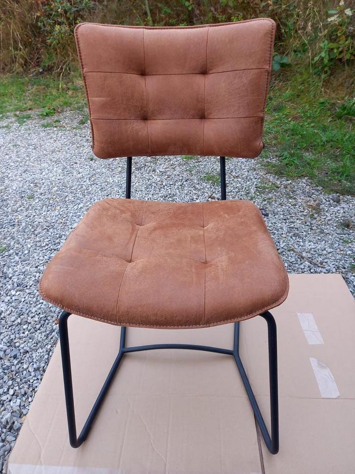 6 Chaises cognac Henders & Hazel, Huis en Inrichting, Stoelen, Zo goed als nieuw, Eén, Metaal, Zwart, Ophalen