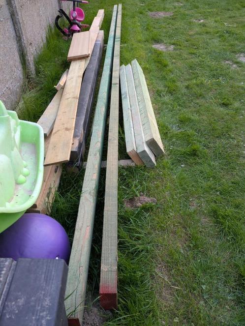 Houten balken 5,5 m, Doe-het-zelf en Bouw, Hout en Planken, Nieuw, Balk, Overige houtsoorten, 300 cm of meer, 50 mm of meer, Geïmpregneerd