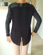 Mooie blouse nepleder en voile, Kleding | Dames, Blouses en Tunieken, Ophalen of Verzenden, Zo goed als nieuw, Maat 36 (S)