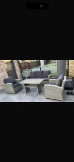 Loungeset of tuinset, Tuin en Terras, Tuinsets en Loungesets, Ophalen, 5 zitplaatsen, Gebruikt, Rotan