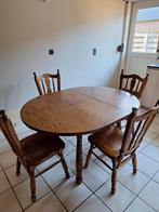 Eiken tafel met 4 stoelen, Huis en Inrichting, Tafels | Eettafels, Ophalen, Gebruikt, Eikenhout, Vier personen