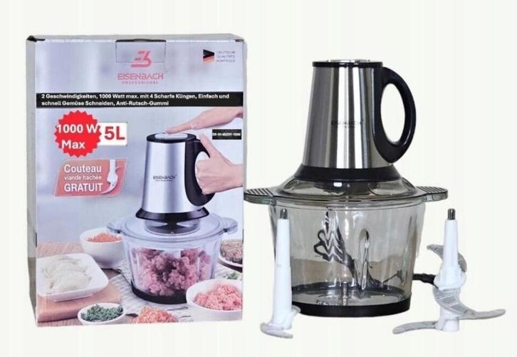 Eisenbach Elektrische hakmolen 5 Liter 1000 W. Nieuw!!!, Maison & Meubles, Cuisine | Ustensiles de cuisine, Neuf, Enlèvement ou Envoi