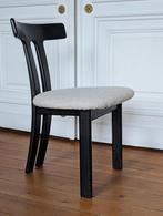 4 „T-vormige” eikenhouten stoelen, Huis en Inrichting, Hout, Gebruikt, Zwart, Ophalen of Verzenden