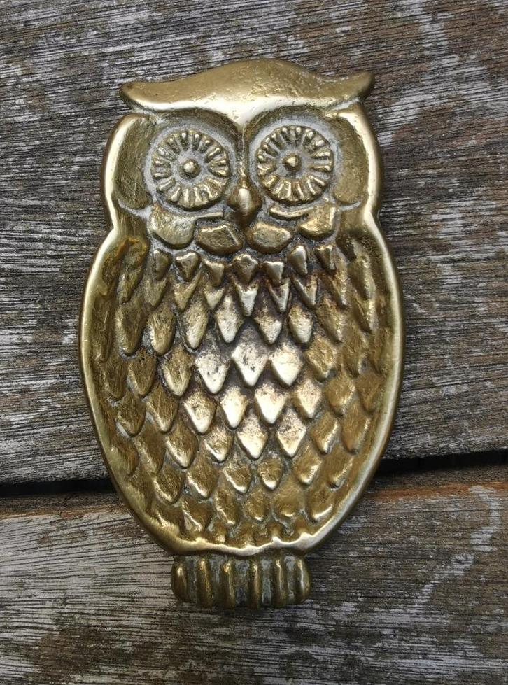 Schaaltje uil - koper of messing - juwelenschaaltje asbakje, Antiek en Kunst, Antiek | Brons en Koper, Koper, Ophalen of Verzenden